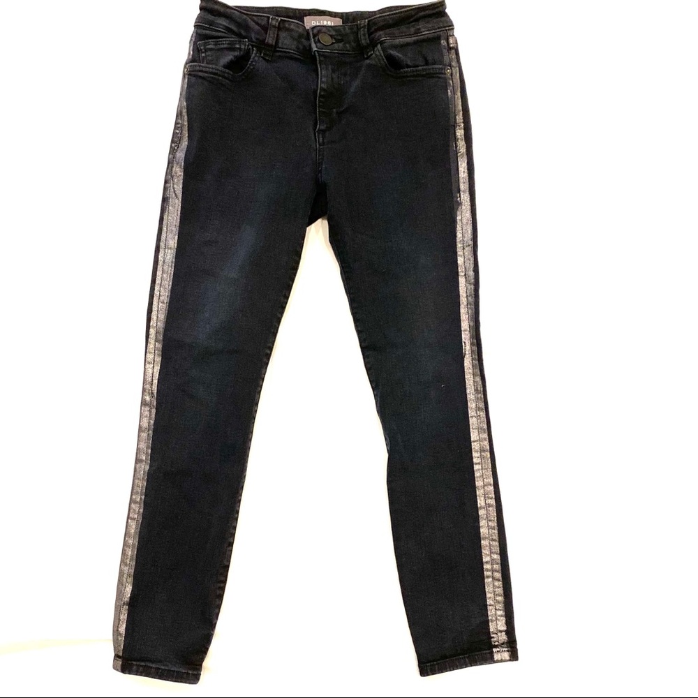 DL1961 metallic racer strip jeans